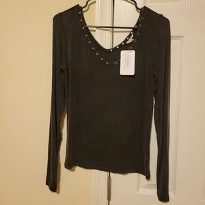 POL Long Sleeve Embellishment Top (Medium)
